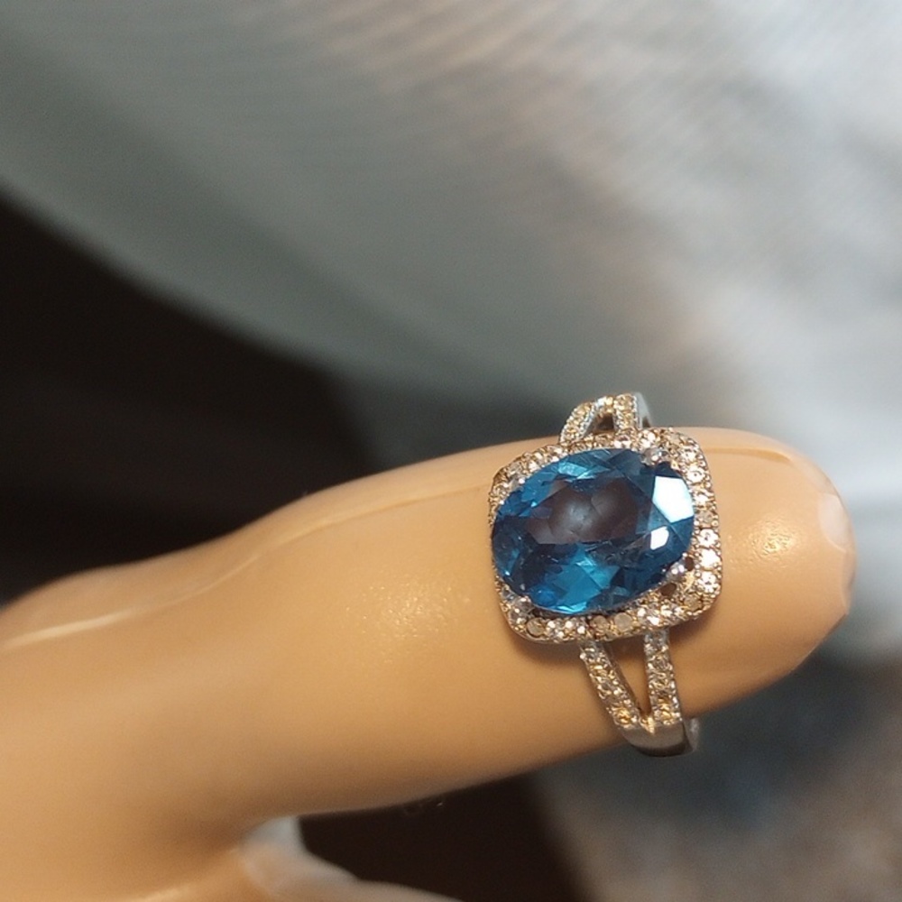 Size7 Beautiful Blue Stone Ring